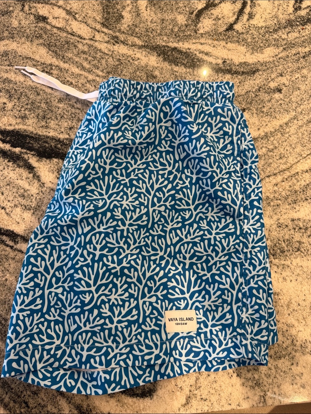 Vaya Island Men’s Blue Coral-Print Hybrid Shorts